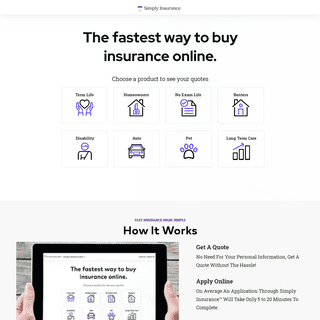 Simply Insuranceâ„¢ -- The Fastest Way Buy Insurance Online