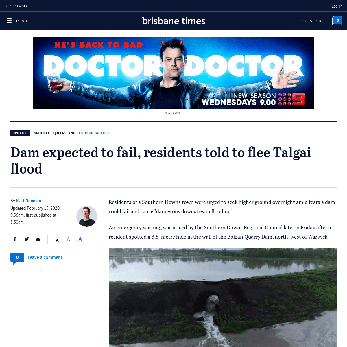 A complete backup of www.brisbanetimes.com.au/national/queensland/dam-expected-to-fail-residents-told-to-flee-talgai-flood-20200