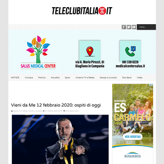 A complete backup of www.teleclubitalia.it/185158/vieni-da-me-12-febbraio-2020-ospiti-di-oggi/