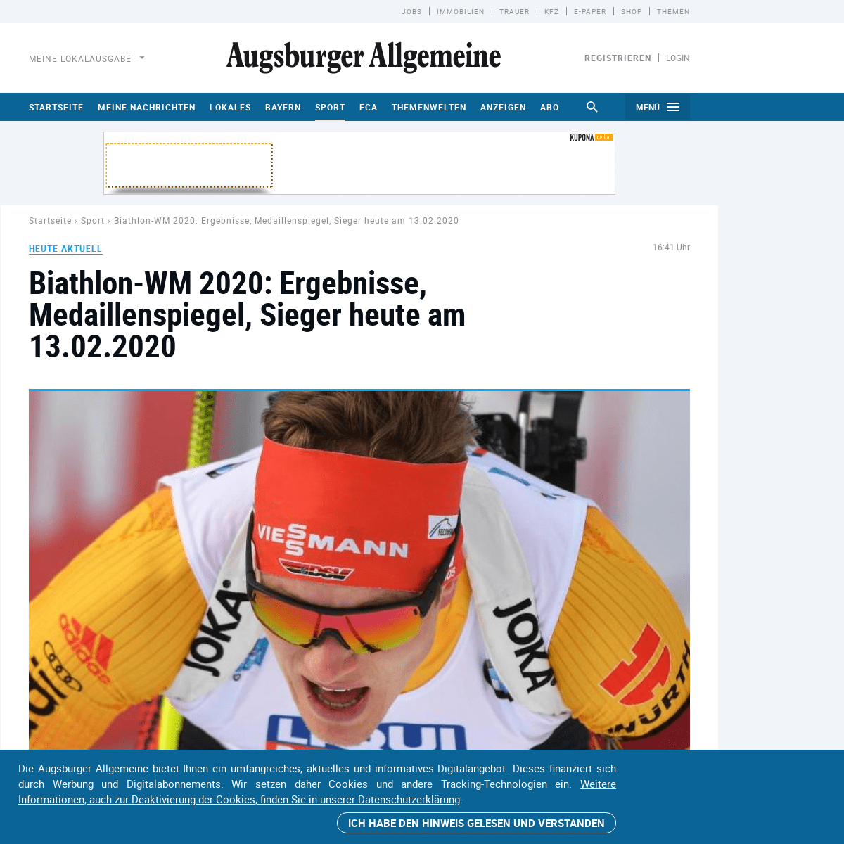 A complete backup of www.augsburger-allgemeine.de/sport/Biathlon-WM-2020-Ergebnisse-Medaillenspiegel-Sieger-heute-am-13-02-2020-