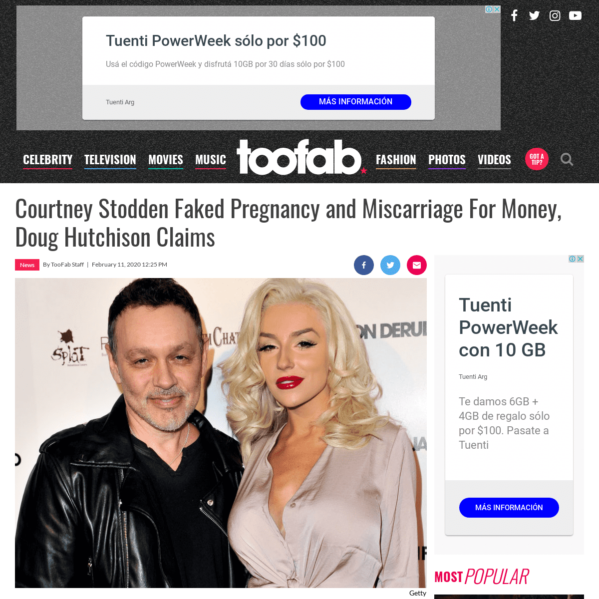 Courtney Stodden Faked Pregnancy and Miscarriage For Money Doug Hutchison Claims - toofab.com