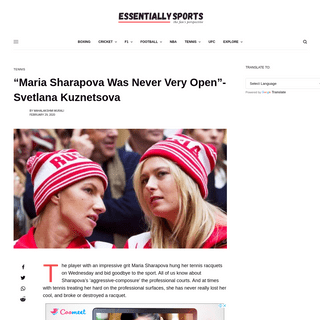 A complete backup of www.essentiallysports.com/tennis-news-wta-maria-sharapova-was-never-very-open-svetlana-kuznetsova/