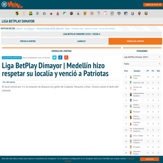 Liga BetPlay Dimayor - MedellÃ­n hizo respetar su localÃ­a y venciÃ³ a Patriotas - Win Sports