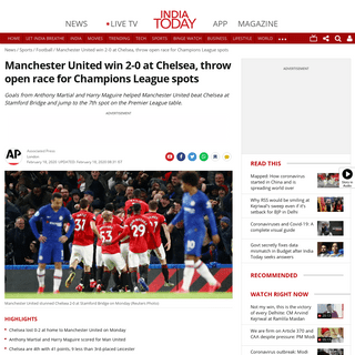 Manchester United win 2-0 at Chelsea, throw open race for Champions League spots - Sports News