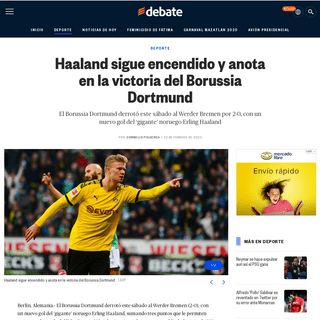 A complete backup of www.debate.com.mx/deportes/Haaland-sigue-encendido-y-anota-en-la-victoria-del-Borussia-Dortmund-20200222-01