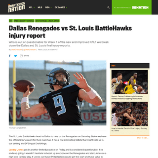 A complete backup of dknation.draftkings.com/2020/2/8/21129010/injury-report-xfl-2020-houston-dallas-renegades-vs-st-louis-battl