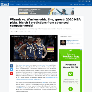 A complete backup of www.cbssports.com/nba/news/wizards-vs-warriors-odds-line-spread-2020-nba-picks-march-1-predictions-from-adv