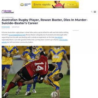 Australian Rugby Player, Rowan Baxter, Dies In Murder-Suicide--Baxter's Career