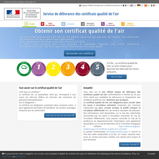 A complete backup of certificat-air.gouv.fr
