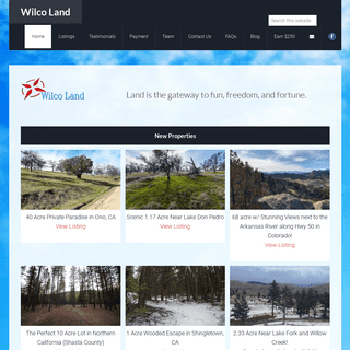 Wilco Land â€“ We provide Freedom, Opportunity, Escape, and Legacy