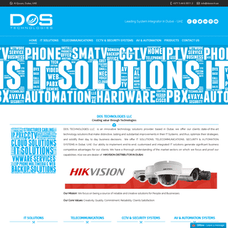 HIKVISION DISTRIBUTOR IN DUBAI, DOS TECHNOLOGIES LLC
