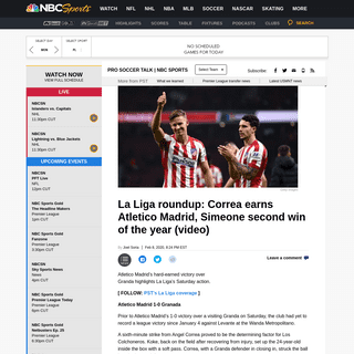 La Liga roundup- Correa earns Atletico Madrid, Simeone second win of the year (video) - ProSoccerTalk - NBC Sports