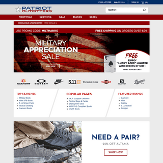 Patriot Outfitters - Military Boots, Uniforms & Tactical Gear