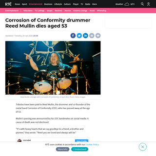 A complete backup of www.rte.ie/entertainment/2020/0128/1111488-corrosion-of-conformity-drummer-reed-mullin-dies/