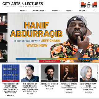 City Arts & Lectures - Live & on Public Radio