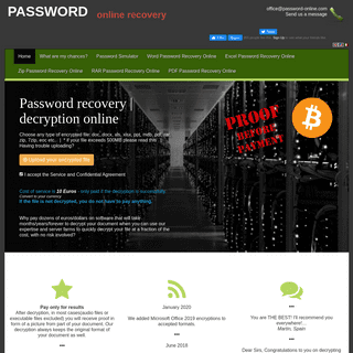Password recovery online excel, word, pdf, rar, zip password