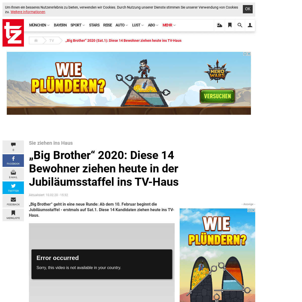 A complete backup of www.tz.de/tv/big-brother-2020-14-kandidaten-sat-1-tv-haus-experiment-jubilaeumsstaffel-bewohner-zr-13528393