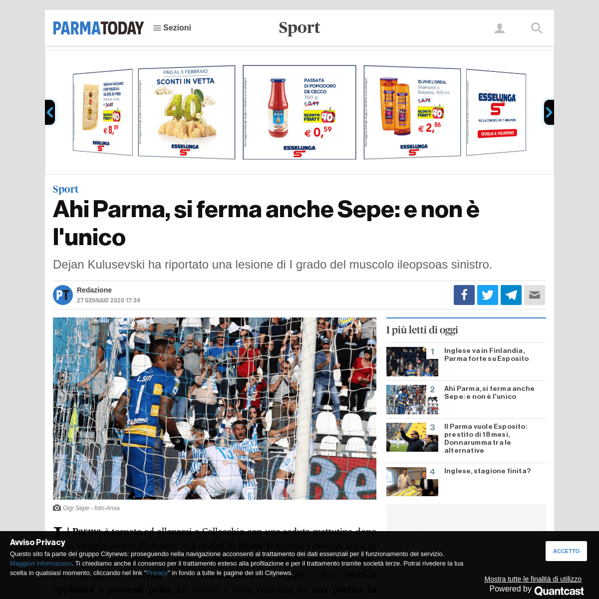 A complete backup of www.parmatoday.it/sport/infortunio-sepe-parma-udinese-fantacalcio.html
