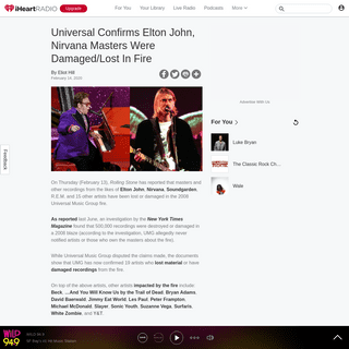 A complete backup of www.iheart.com/content/2020-02-14-universal-confirms-elton-john-nirvana-masters-were-damagedlost-in-fire/