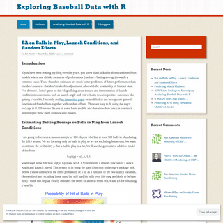 Exploring Baseball Data with R