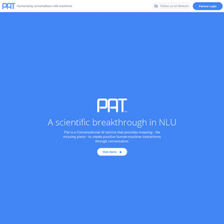 Pat Inc - AIâ€™s Next Generation Natural Language Understanding API