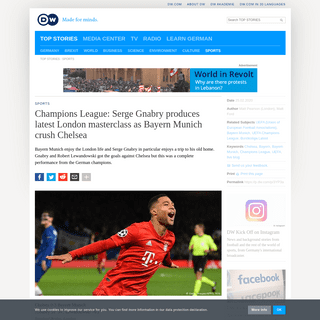 Champions League- Serge Gnabry produces latest London masterclass as Bayern Munich crush Chelsea - Sports- German football and m