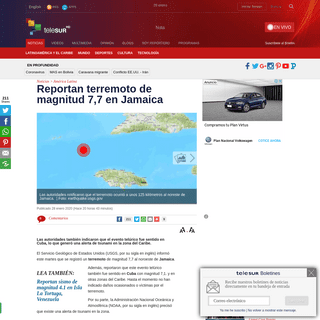 A complete backup of www.telesurtv.net/news/terremoto-jamaica-reporte-caribe-20200128-0017.html