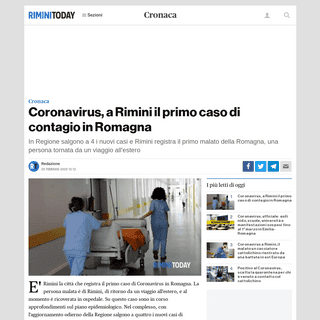 Coronavirus, a Rimini il primo caso di contagio in Romagna
