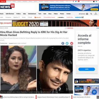 A complete backup of www.news18.com/news/movies/hina-khan-gives-befitting-reply-to-krk-for-his-dig-at-her-movie-hacked-2485191.h