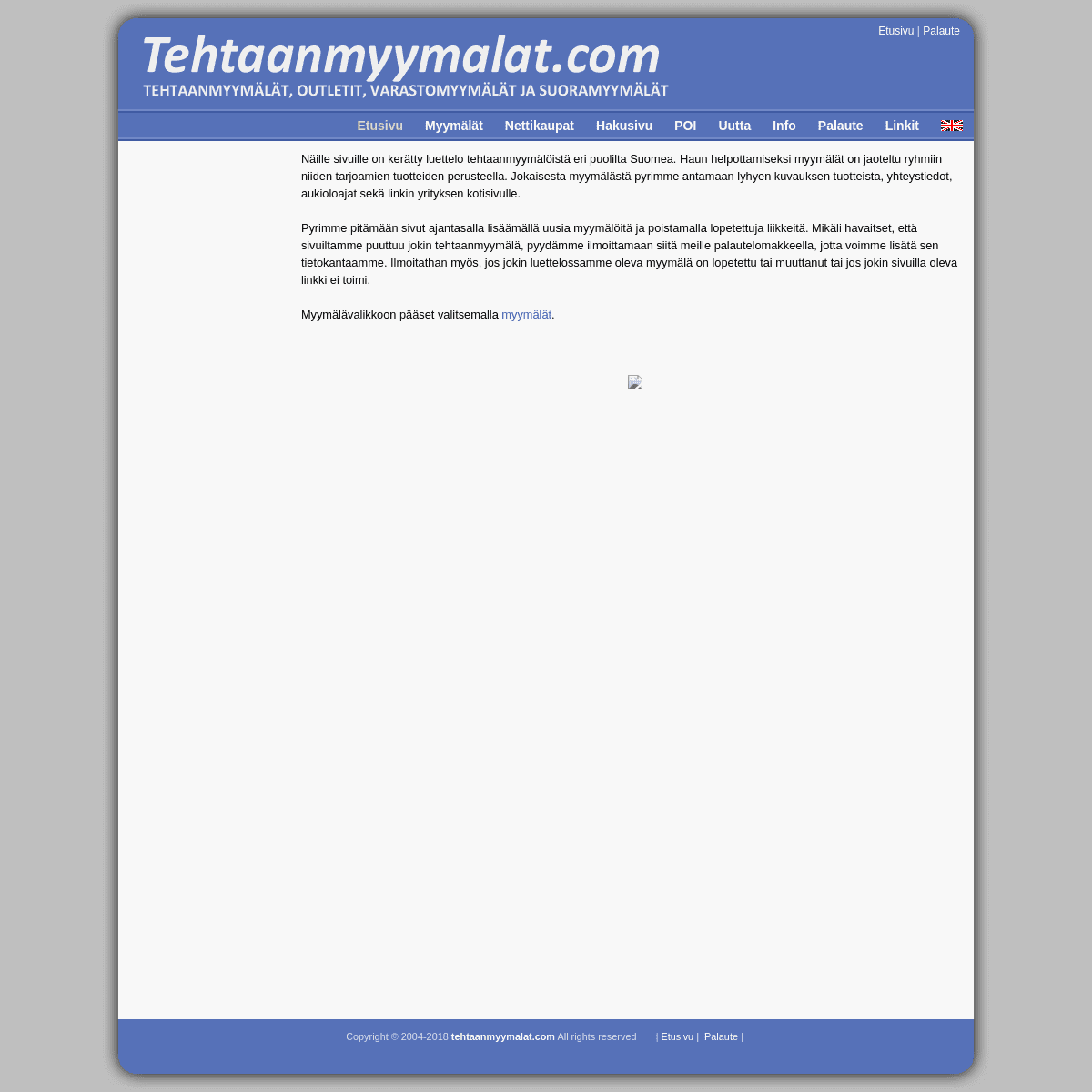 A complete backup of tehtaanmyymalat.com