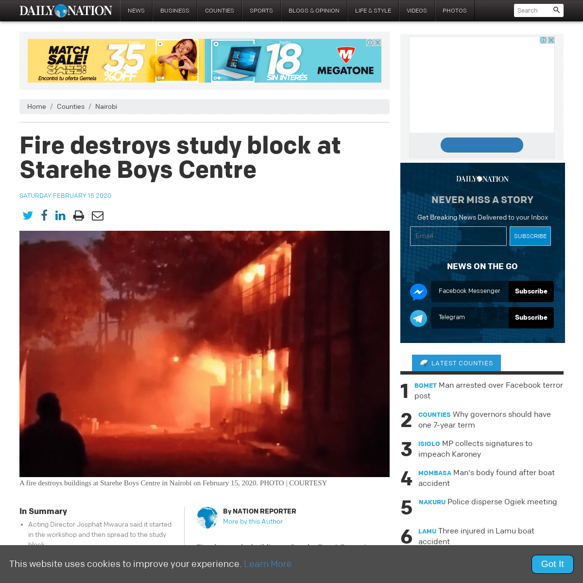 Fire destroys study block at Starehe Boys Centre - Daily Nation