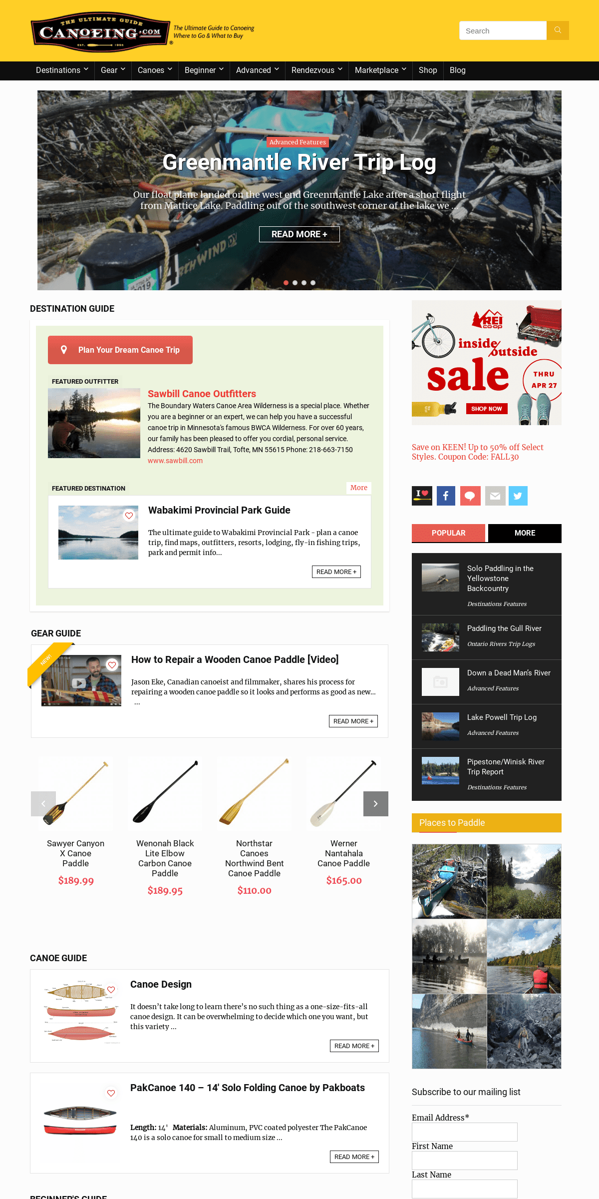 A complete backup of canoeing.com