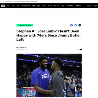 A complete backup of bleacherreport.com/articles/2875800-stephen-a-joel-embiid-hasnt-been-happy-with-76ers-since-jimmy-butler-le