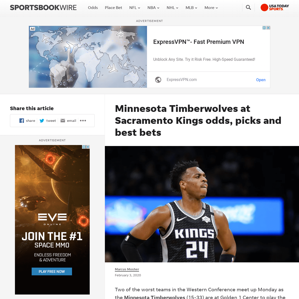 A complete backup of sportsbookwire.usatoday.com/2020/02/03/minnesota-timberwolves-at-sacramento-kings-odds-picks-and-best-bets/
