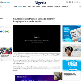 A complete backup of guardian.ng/news/court-sentences-maryam-sanda-to-death-by-hanging-for-husbands-murder/