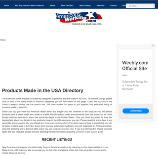 Products Made in the USA Directory - Americans Working