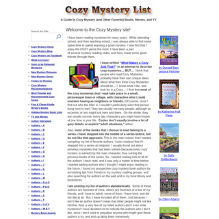 Cozy Mystery List - A Guide to Cozy Mystery (and Other Favorite) Books, Movies, and TV