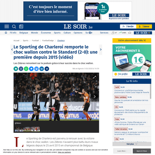 Le Sporting de Charleroi remporte le choc wallon contre le Standard (2-0)- une premiÃ¨re depuis 2015 (vidÃ©o) - Le Soir