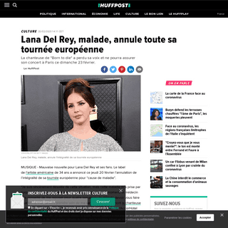 Lana Del Rey, malade, annule toute sa tournÃ©e europÃ©enne - Le Huffington Post