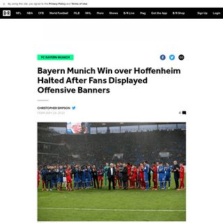 Bayern Munich Win over Hoffenheim Halted After Fans Displayed Offensive Banners - Bleacher Report - Latest News, Videos and High