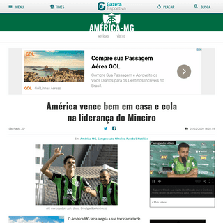 A complete backup of www.gazetaesportiva.com/times/america-mg/america-vence-bem-em-casa-e-cola-na-lideranca-do-mineiro/