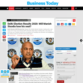 A complete backup of www.businesstoday.in/current/economy-politics/delhi-election-results-2020-will-manish-sisodia-lose-his-seat