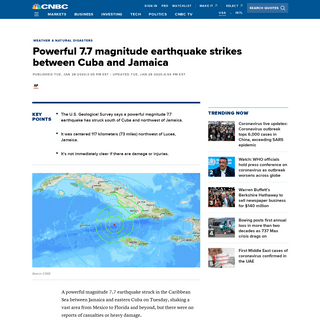 A complete backup of www.cnbc.com/2020/01/28/powerful-m7point7-earthquake-strikes-between-cuba-and-jamaica.html