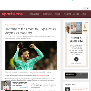 Tottenham fans react to Hugo Lloris's display vs Man City - Sportslens