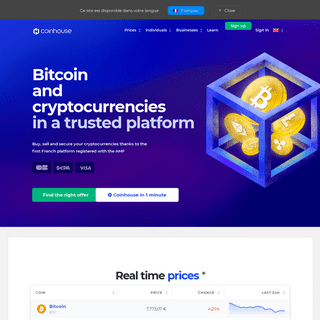 Buy Bitcoin, Ethereum and other cryptocurrencies - Coinhouse