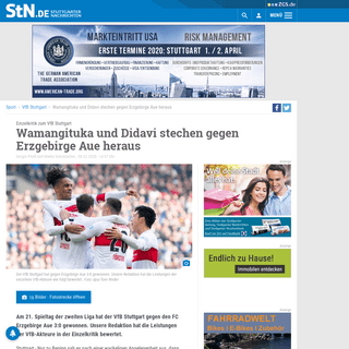 Einzelkritik zum VfB Stuttgart- Wamangituka und Didavi stechen gegen Erzgebirge Aue heraus - VfB Stuttgart - Stuttgarter Nachric