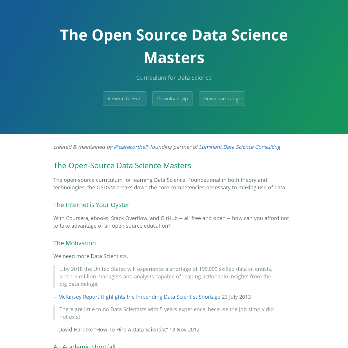 A complete backup of datasciencemasters.org