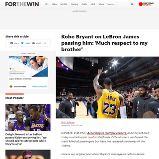 A complete backup of ftw.usatoday.com/2020/01/lakers-kobe-bryant-lebron-james-points-record