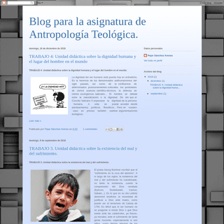 Blog para la asignatura de AntropologÃ­a TeolÃ³gica.