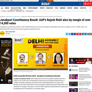 A complete backup of www.indiatvnews.com/elections/news-janakpuri-constituency-result-live-delhi-election-2020-587739